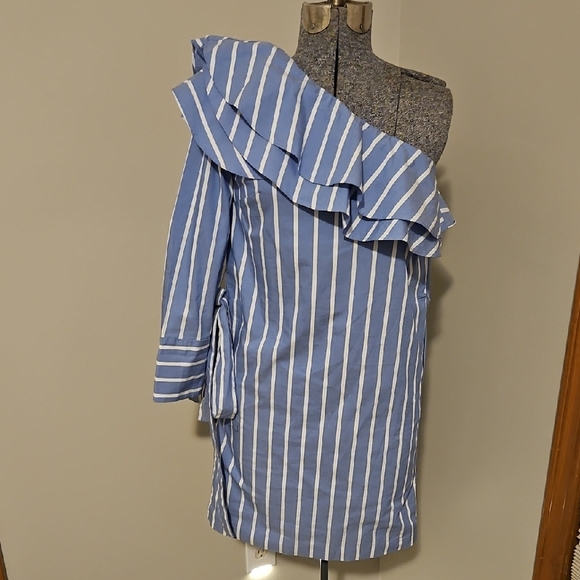 Banana Republic One Shoulder Ruffle Shift Dress - Picture 3 of 10